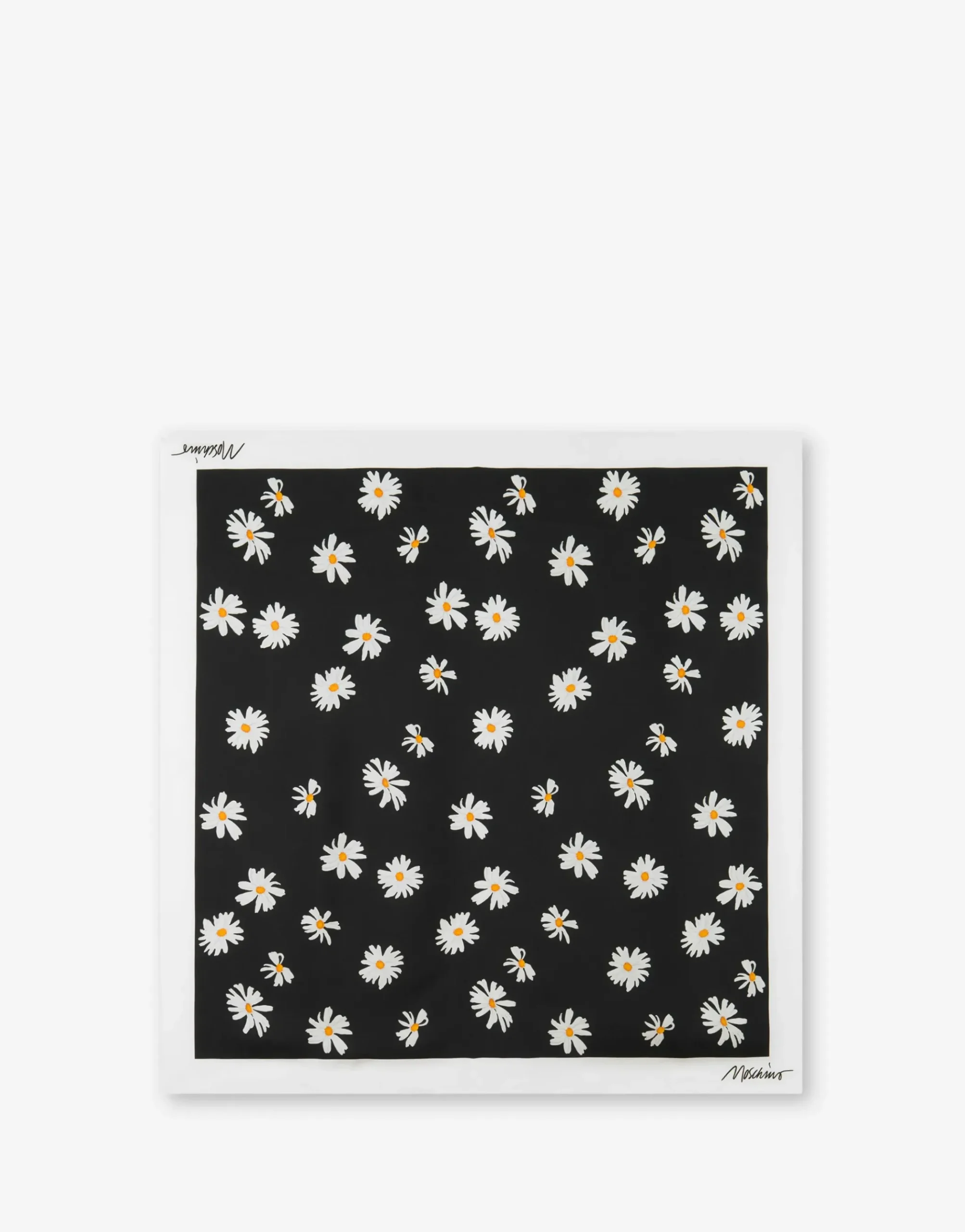 Moschino Allover Daisy Silk Scarf