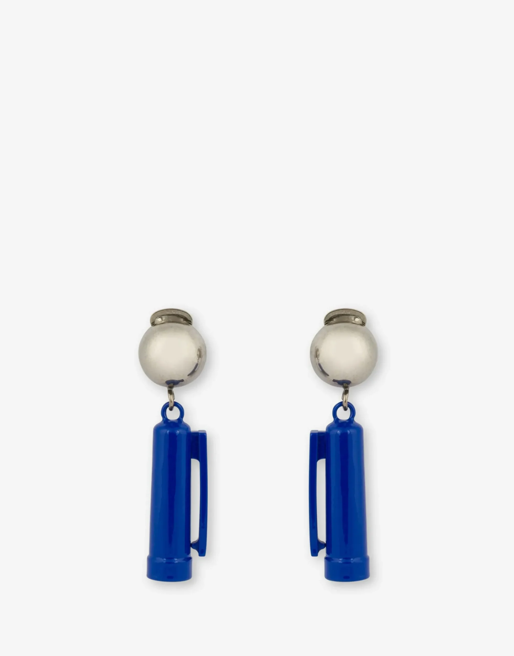 Moschino Blue Pen Cap drop earrings