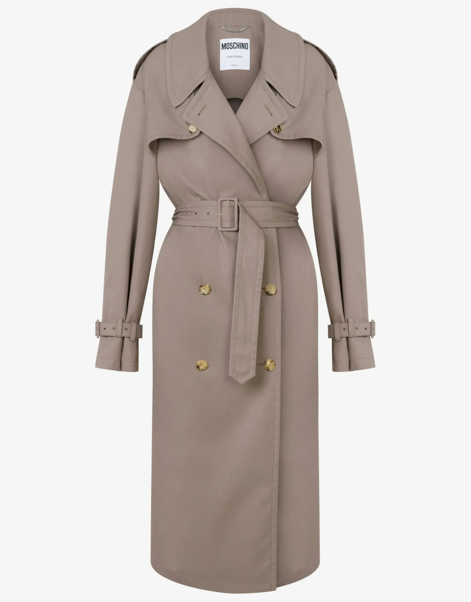 Moschino Cotton and Nylon Gabardine Trench Coat
