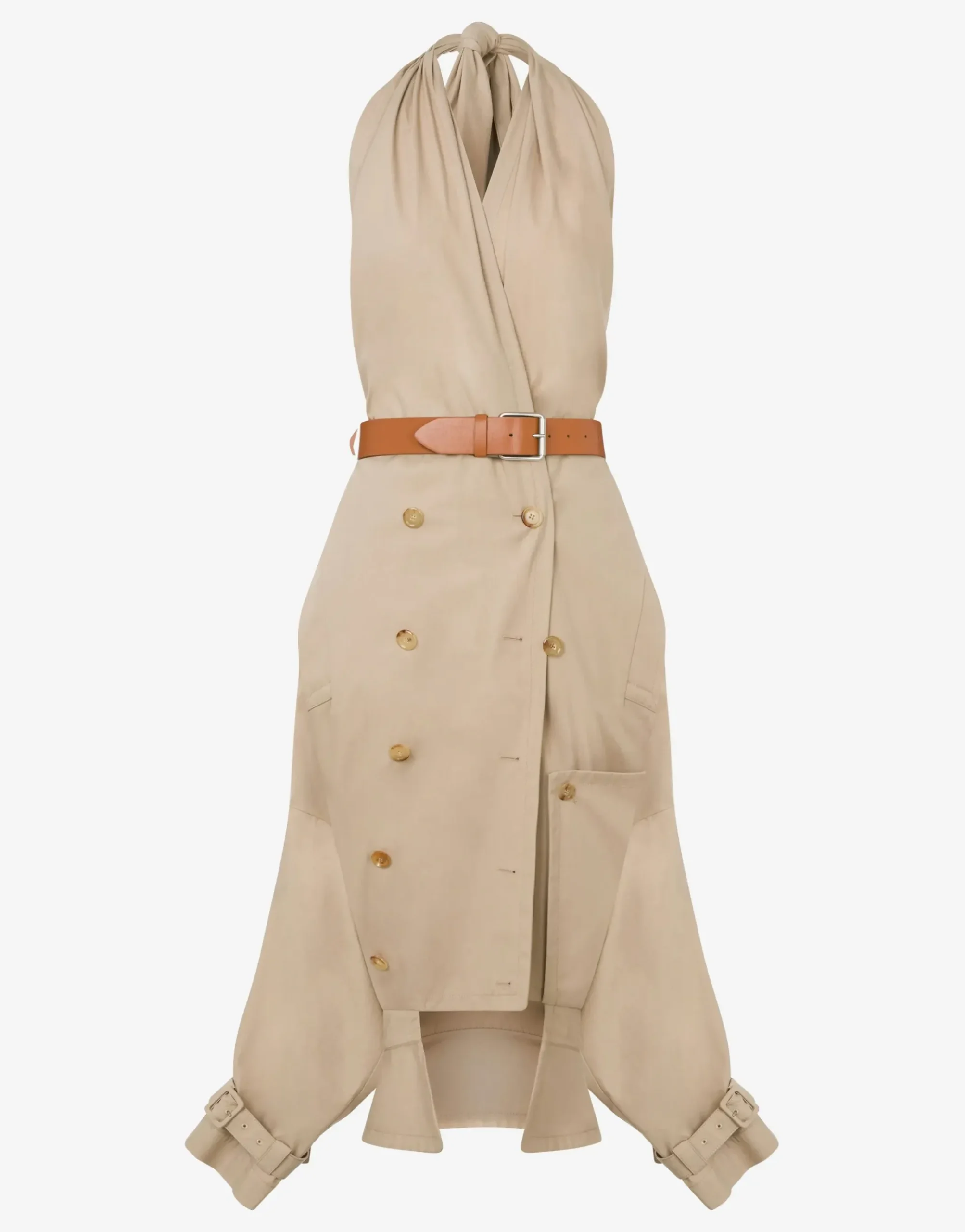 Moschino Cotton Canvas Dress with Trench Details