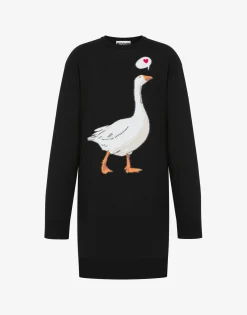 Moschino Cotton Knit Dress Goose