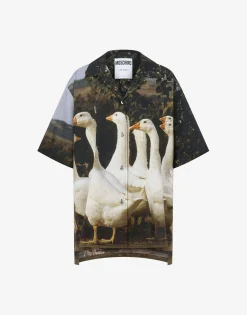 Moschino Cotton Voile Shirt Goose Print
