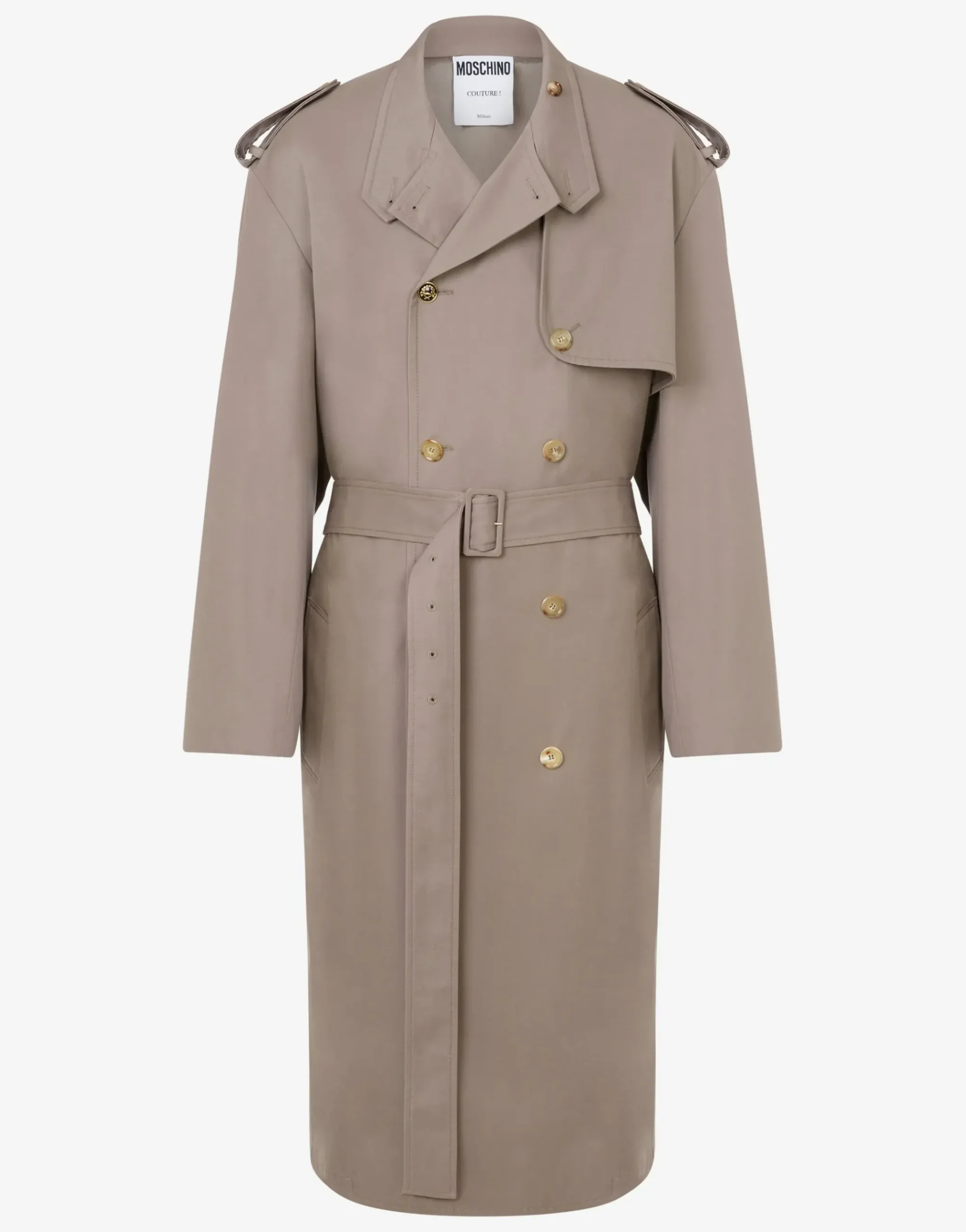 Moschino Gabardine Trench Coat Tailored Twist