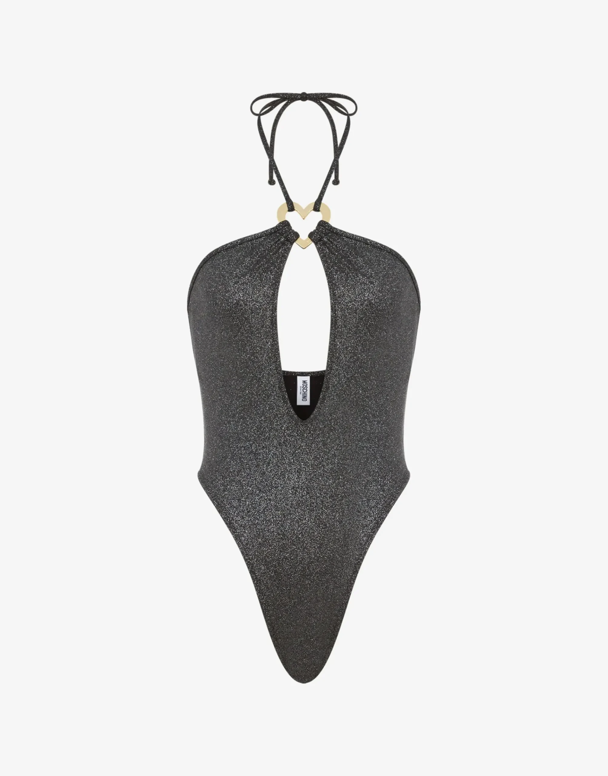 Moschino Glitter Metal Heart One-piece Swimsuit