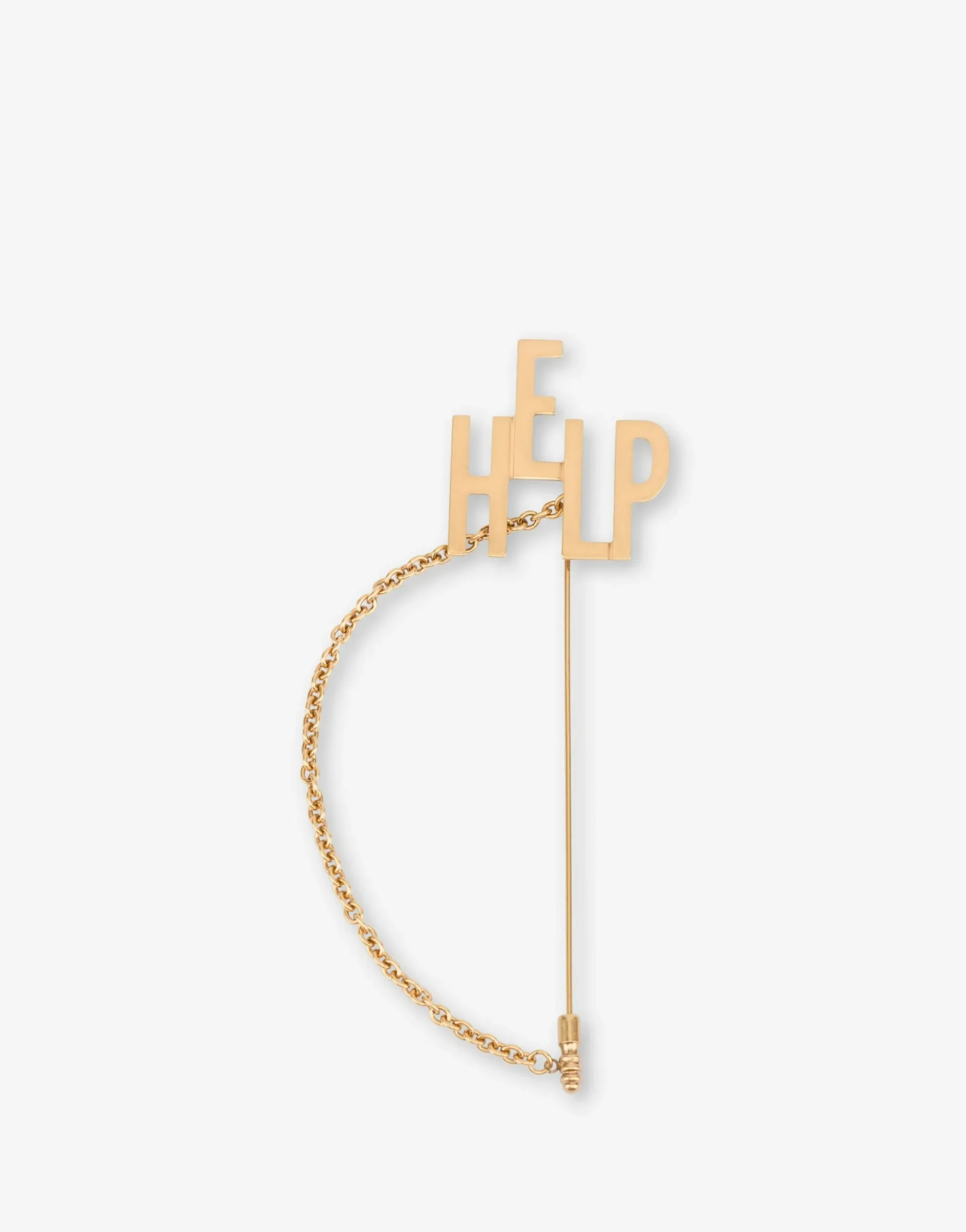 Moschino HELP Chain Brooch