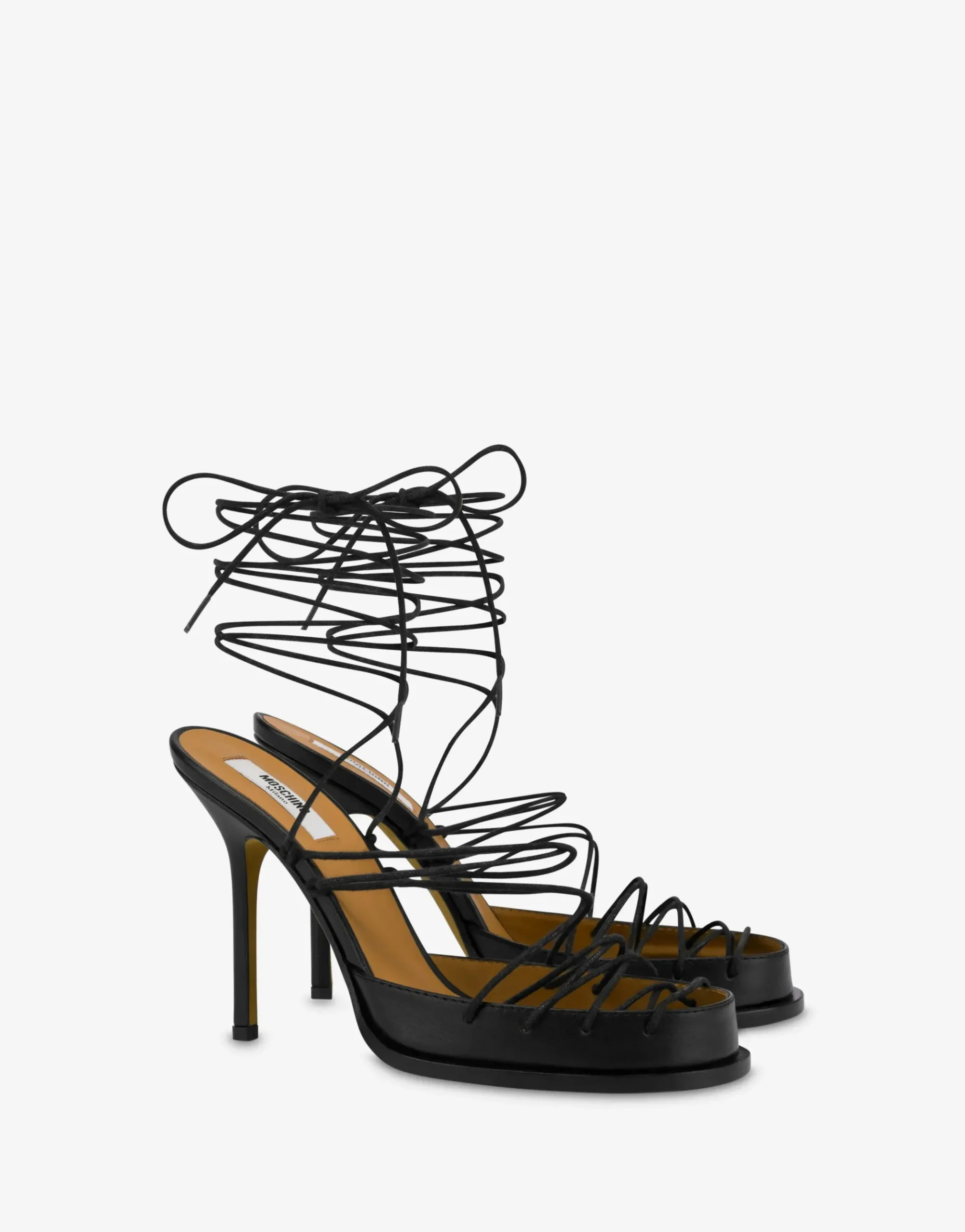 Moschino Laced High Calf Sandals