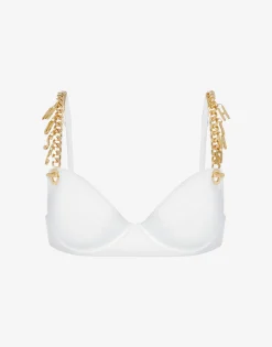 Moschino Lettering Charm Bikini Top