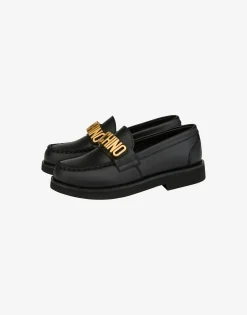 Moschino Lettering Logo calfskin loafers