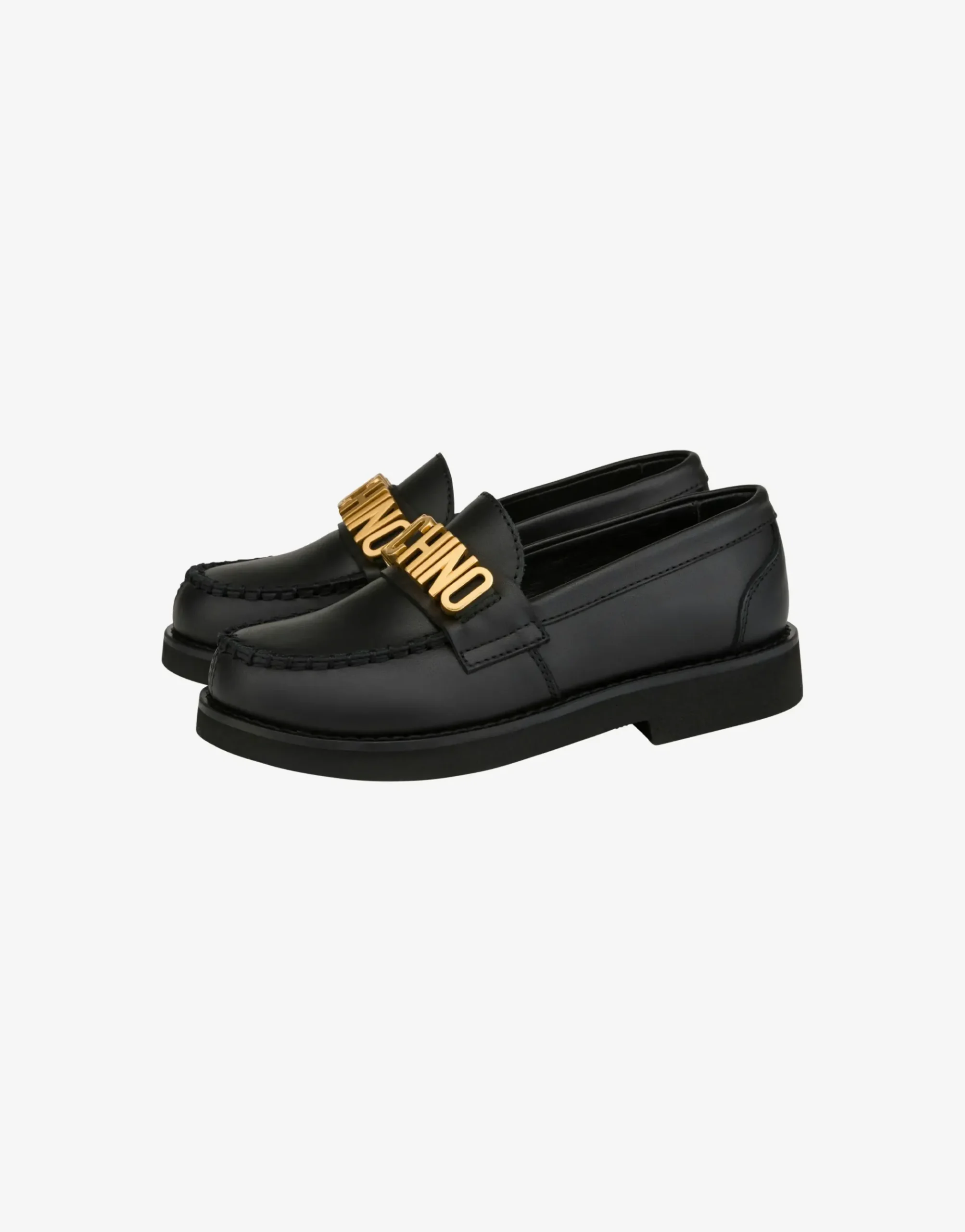 Moschino Lettering Logo calfskin loafers