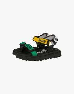 BOY Moschino Logo Tape multi-strap sandals