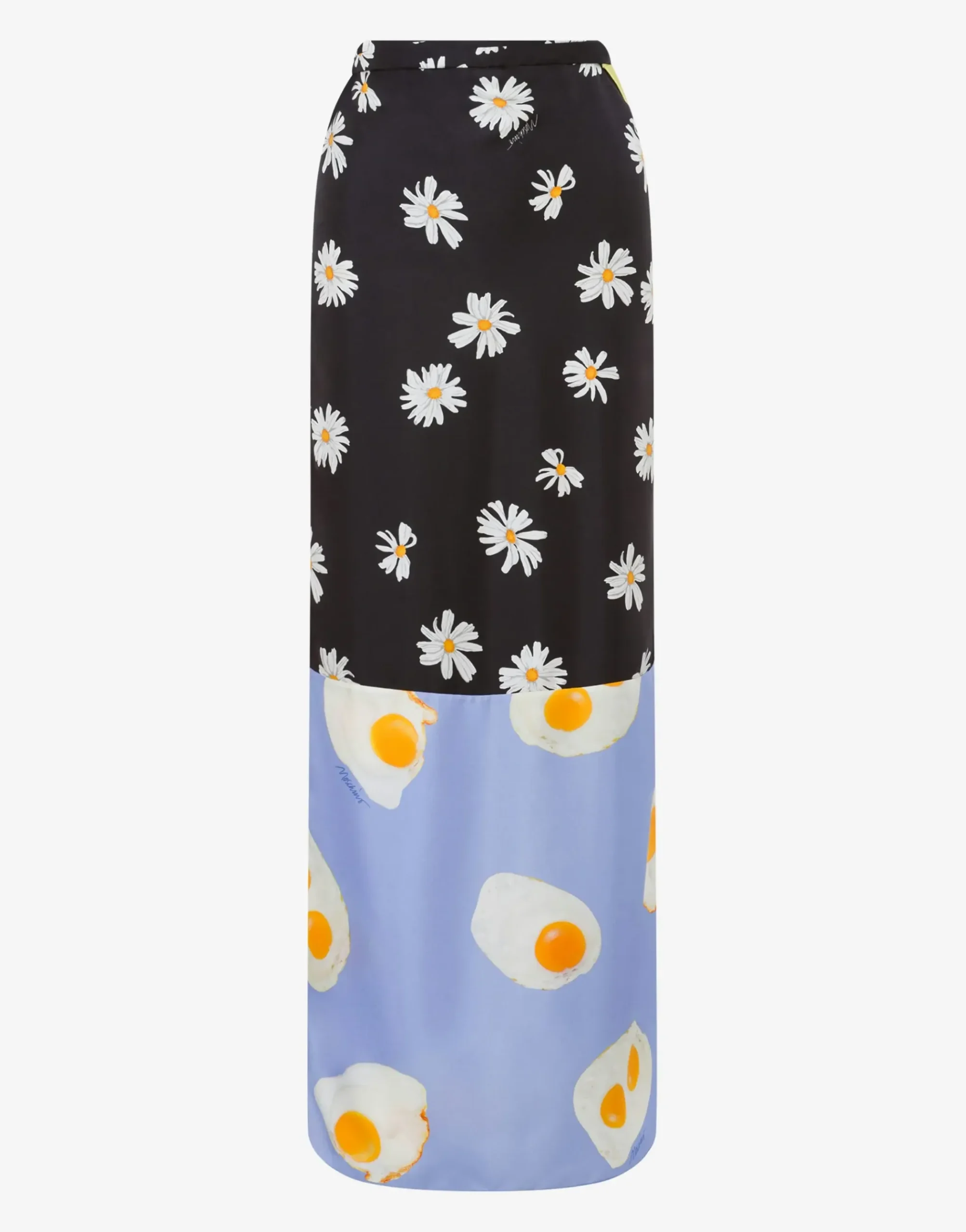Moschino Long Silk Twill Skirt Patchwork