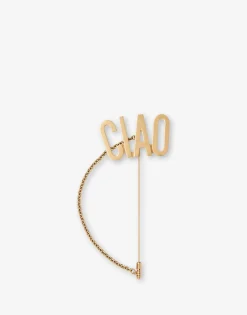 Moschino Maxi pin with CIAO chain