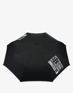 Moschino Open/close umbrella with Barcode Logo