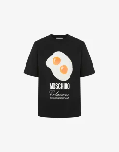 Moschino Organic Jersey T-shirt Eggs Print