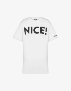 Moschino Organic jersey T-shirt 'Nice!'