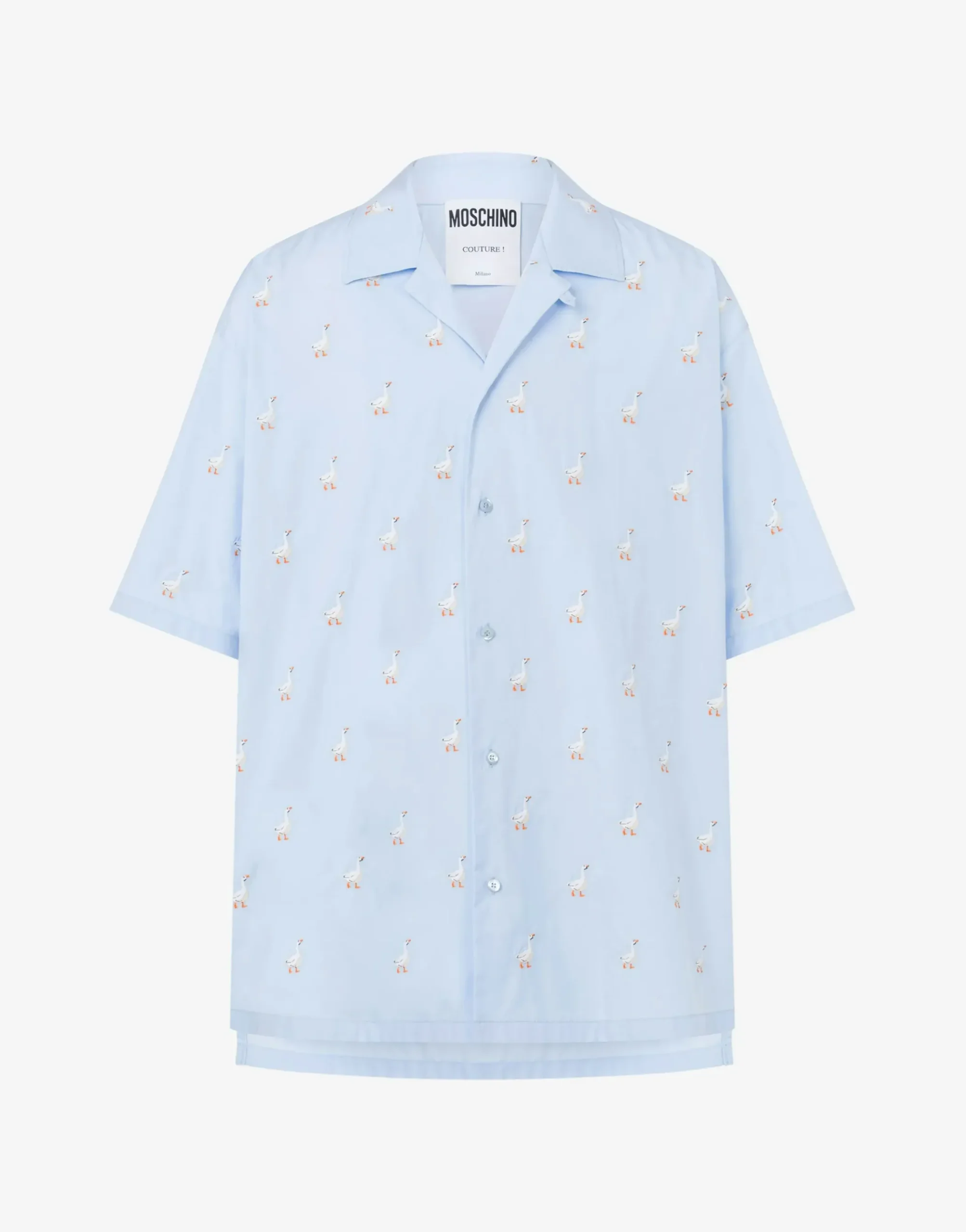 Moschino Poplin Shirt Allover Goose