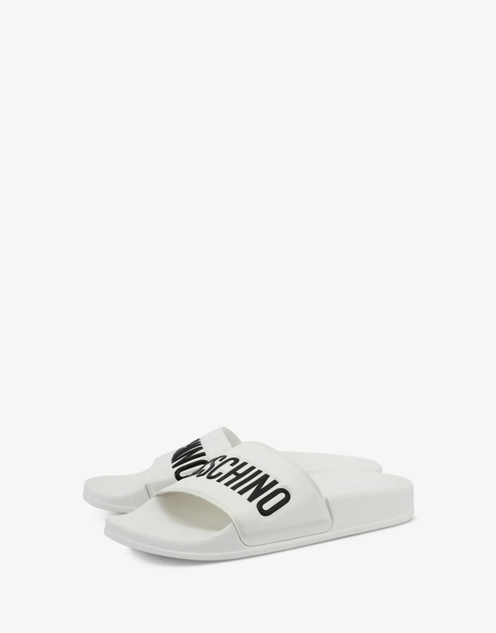 Moschino PVC pool slides with logo