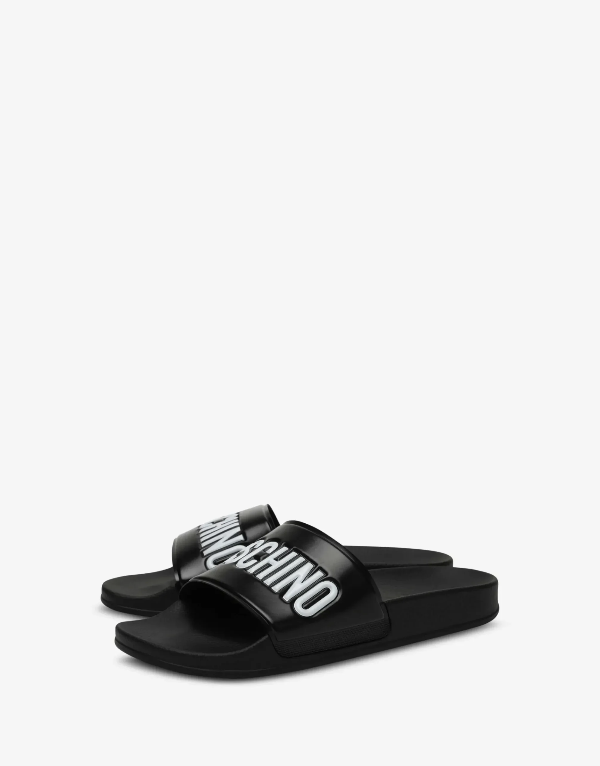 Moschino Rubber pool slides with logo