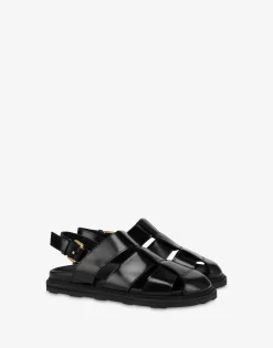 Moschino Sandals in brushed calf leather Sporty