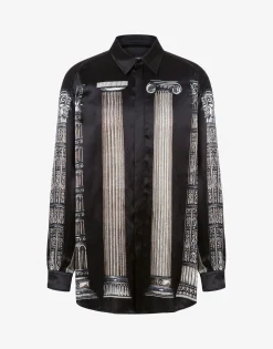 Moschino Satin Shirt Italian Columns