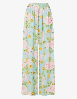 Moschino Silk satin pants Smiley® & Roses
