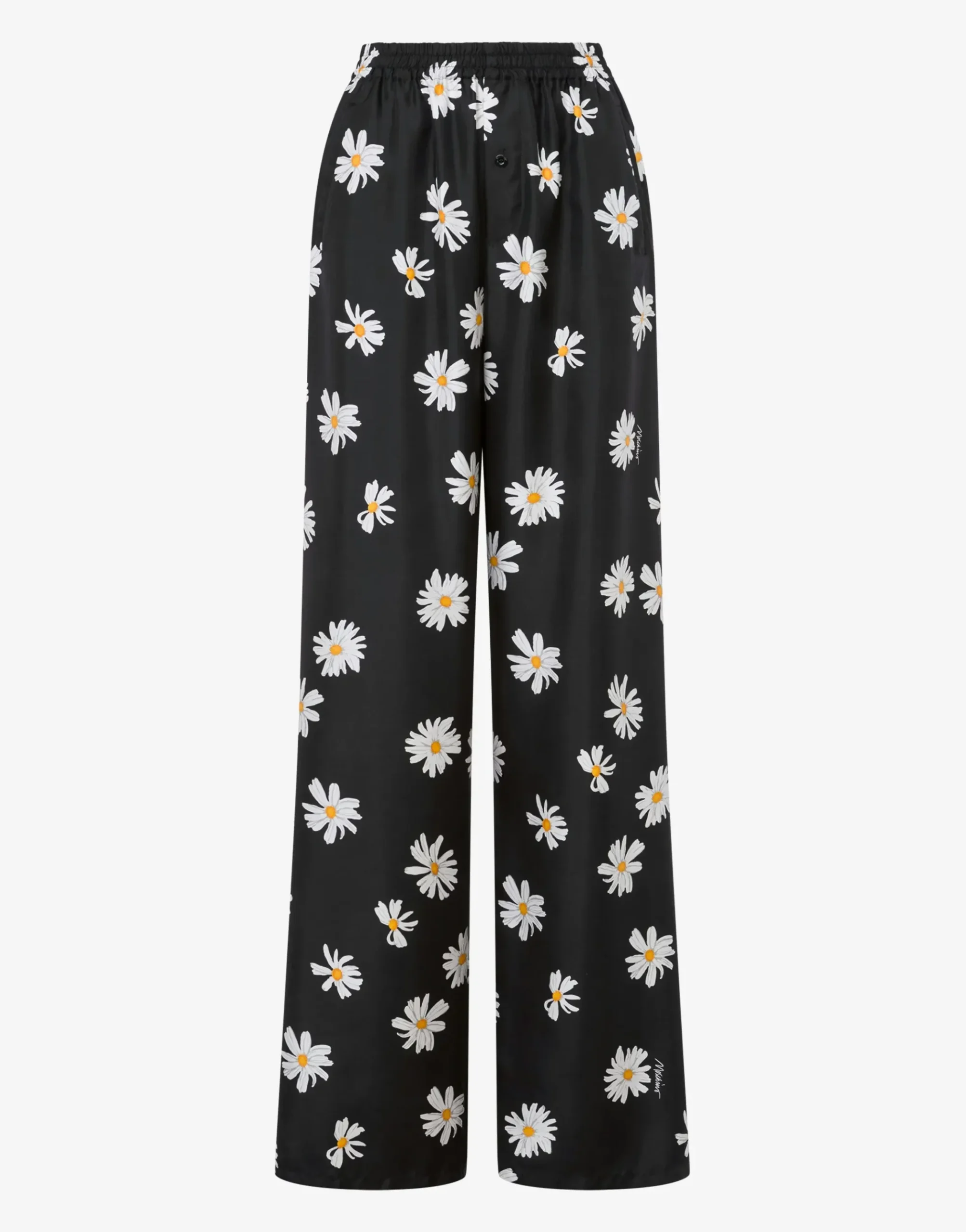 Moschino Silk Twill Trousers Allover Daisy