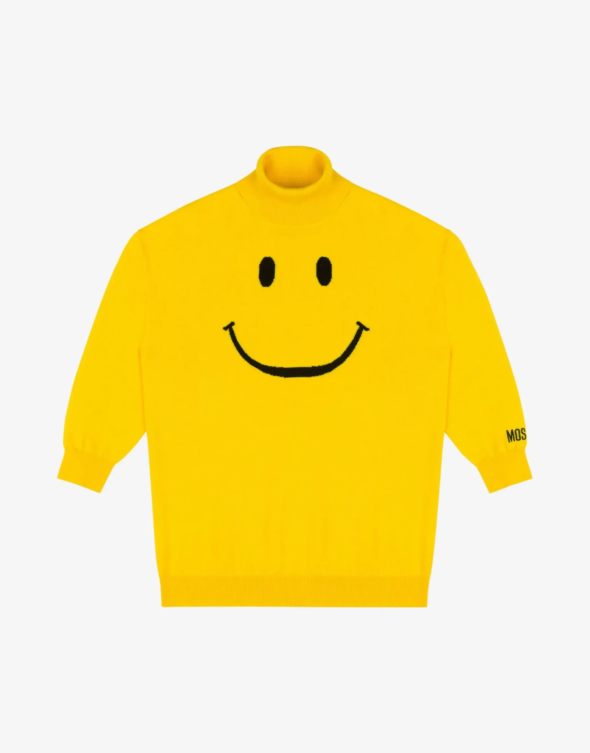 Moschino Smiley® Embroidery wool knit dress