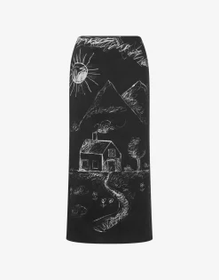 Moschino Stretch cotton satin skirt