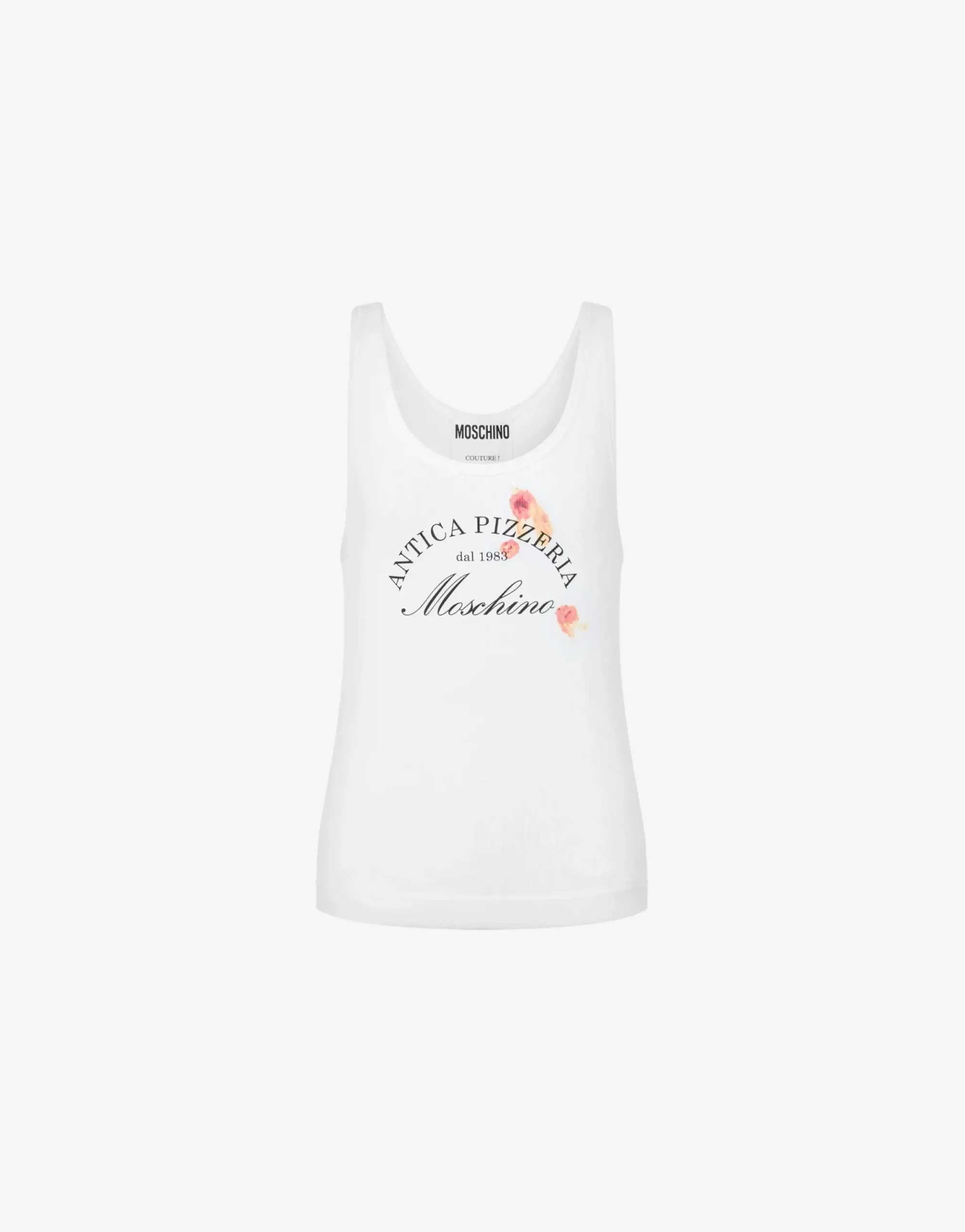 Moschino Stretch Cotton Tank Top Antica Pizzeria
