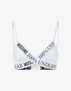 Moschino Striped Stretch Jersey Bra