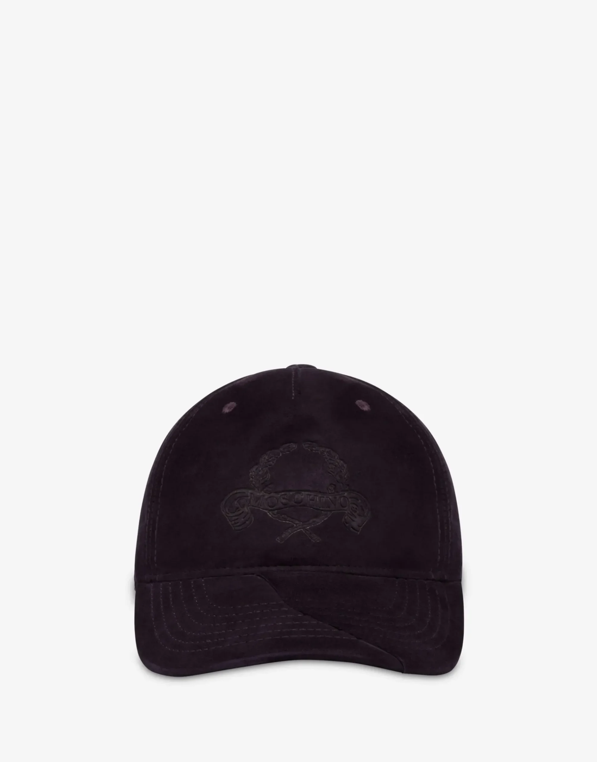 Moschino Suede Hat Laurel Crown Logo