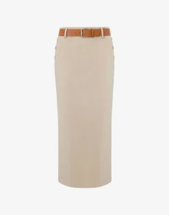 Moschino Wool Twill Skirt Tailored Twist